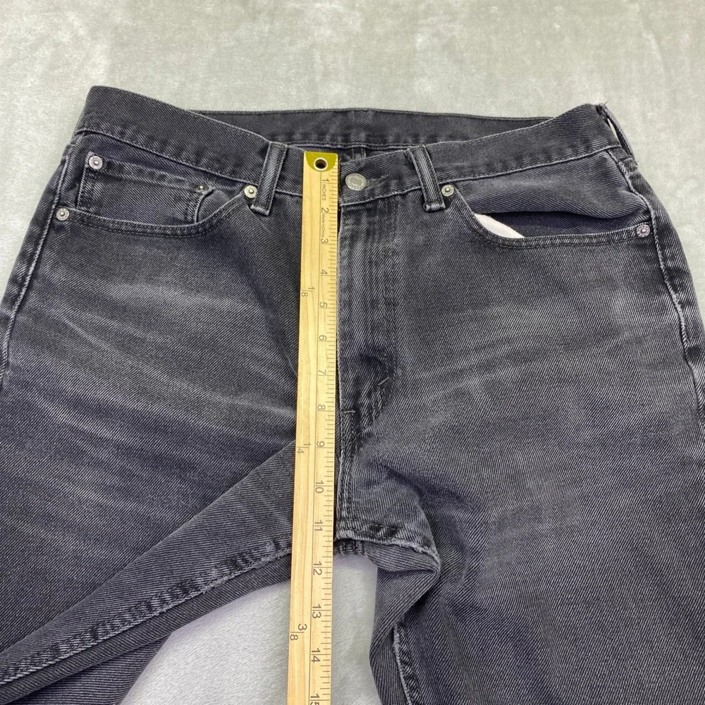 Levis 505 Regular Fit Mens Jeans Faded Black Straight‎ Leg Sz 34 Fits 33